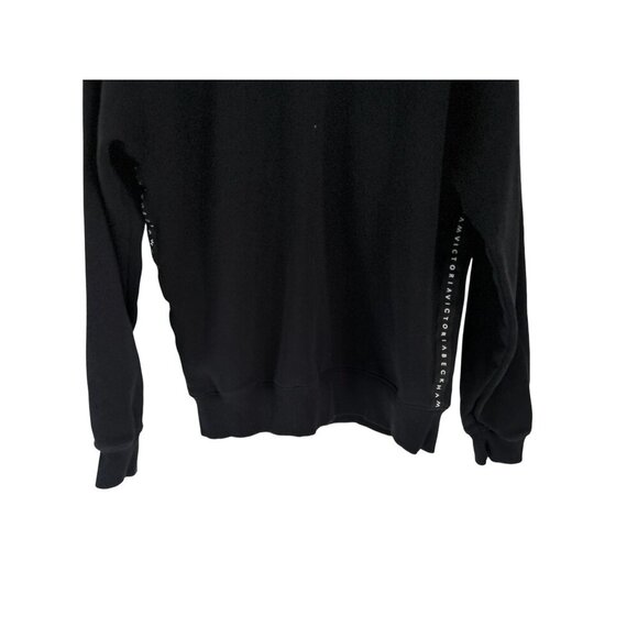Victoria Beckham black oversized cotton sweatshirt white under arm print - Picture 4 of 13